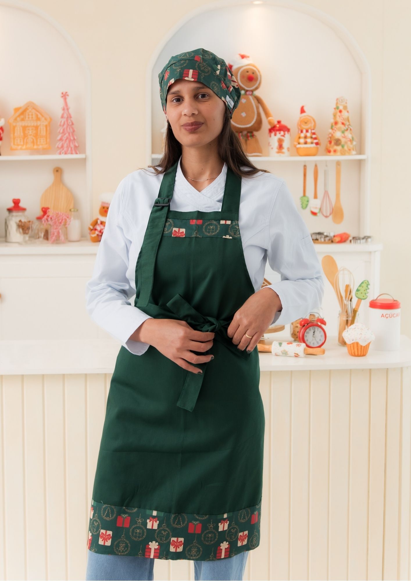 KIT AVENTAL + TOUCA TEMA NATAL 09