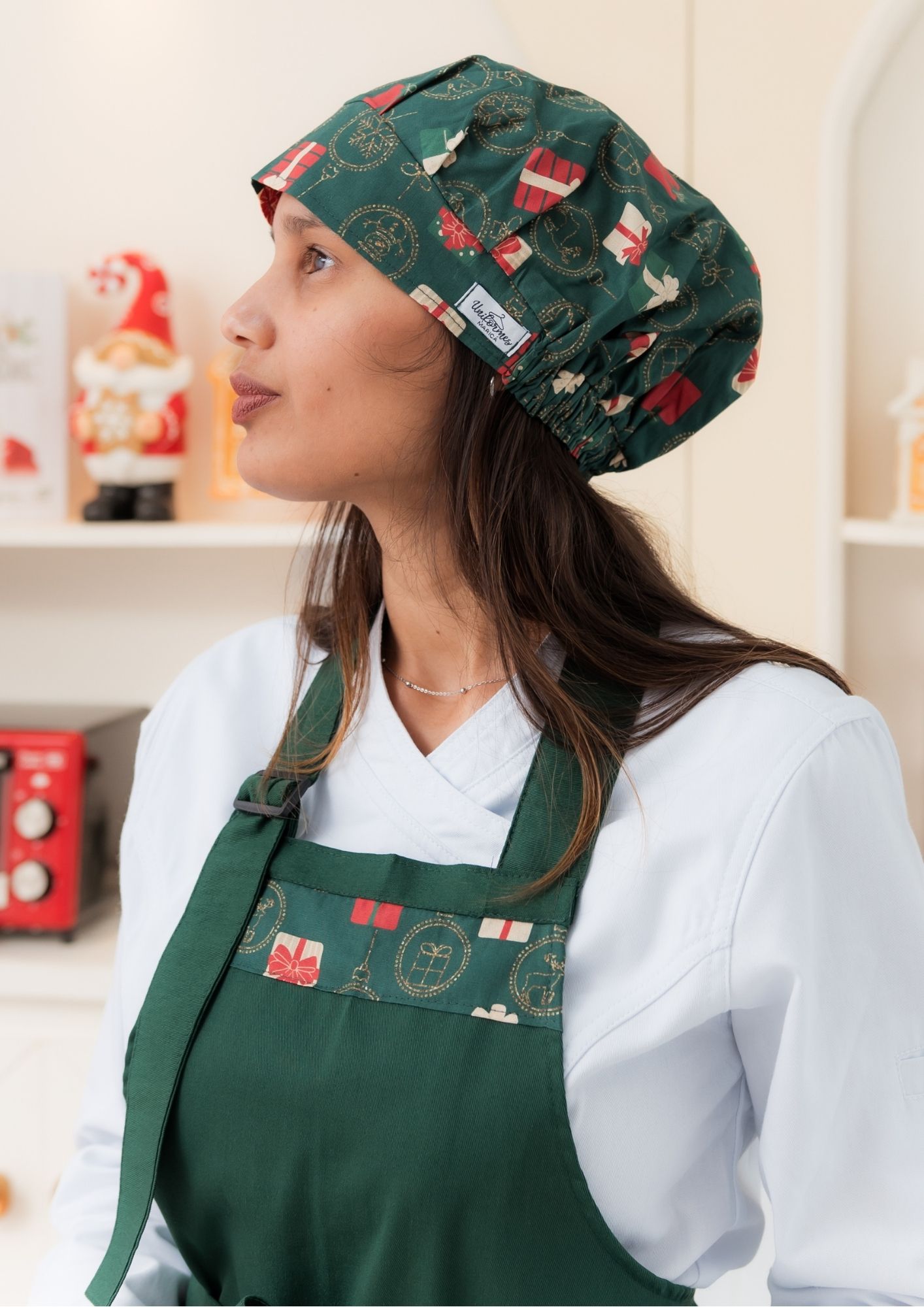 KIT AVENTAL + TOUCA TEMA NATAL 09 - Imagem 2